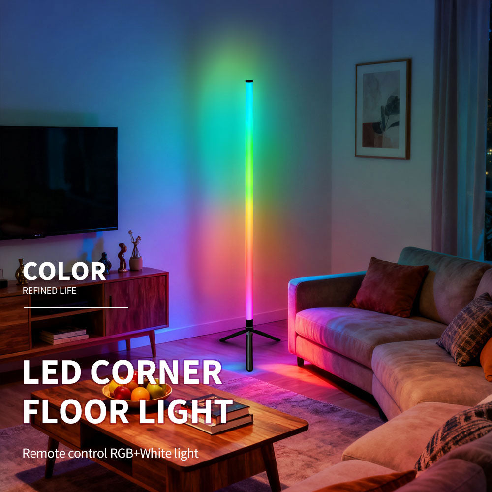 EchoLumen Aurora Corner Lamp — RGB Music Sync, DIY Modes & Remote