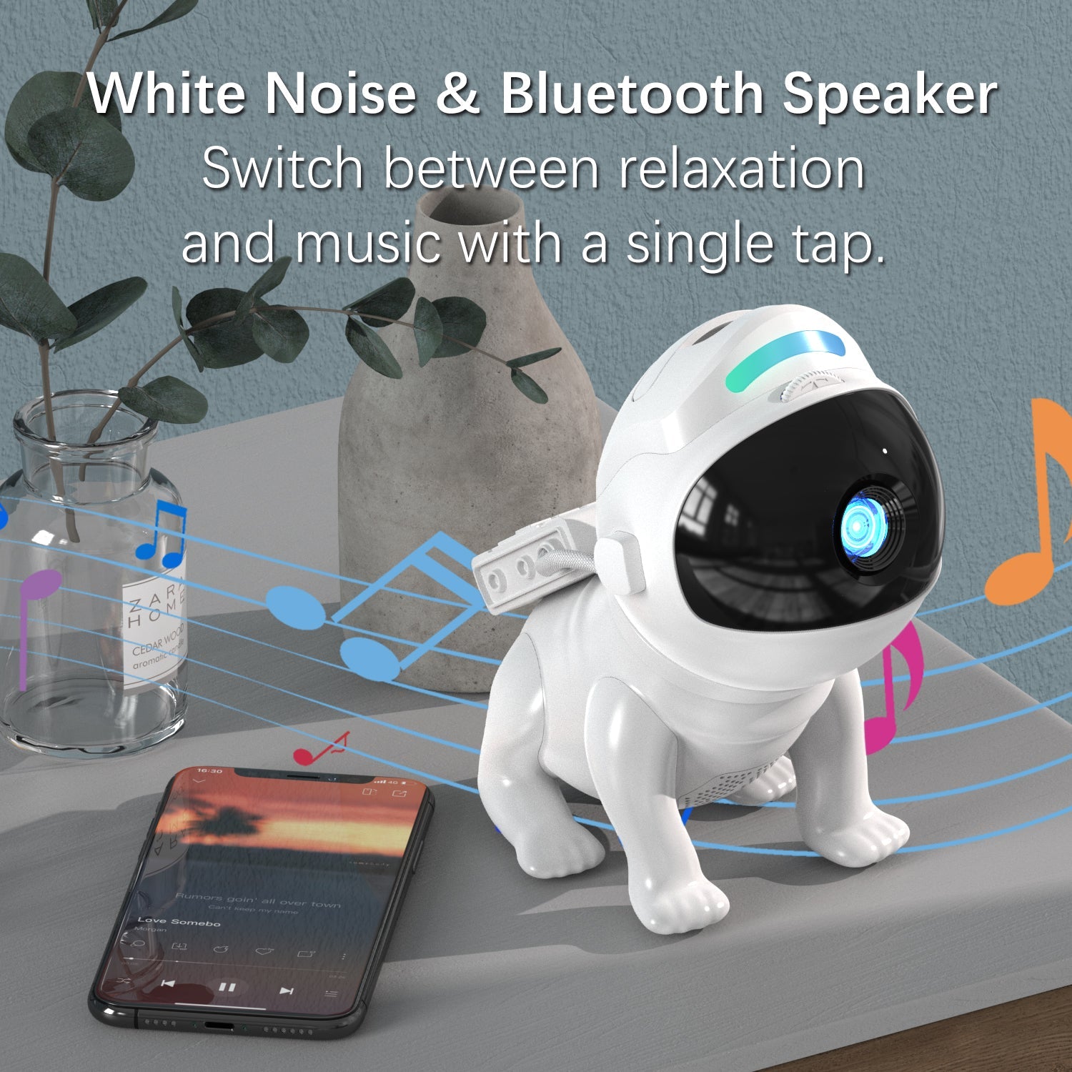 StarBliss Space Dog Projector — 13 Film Discs, Bluetooth & White Noise